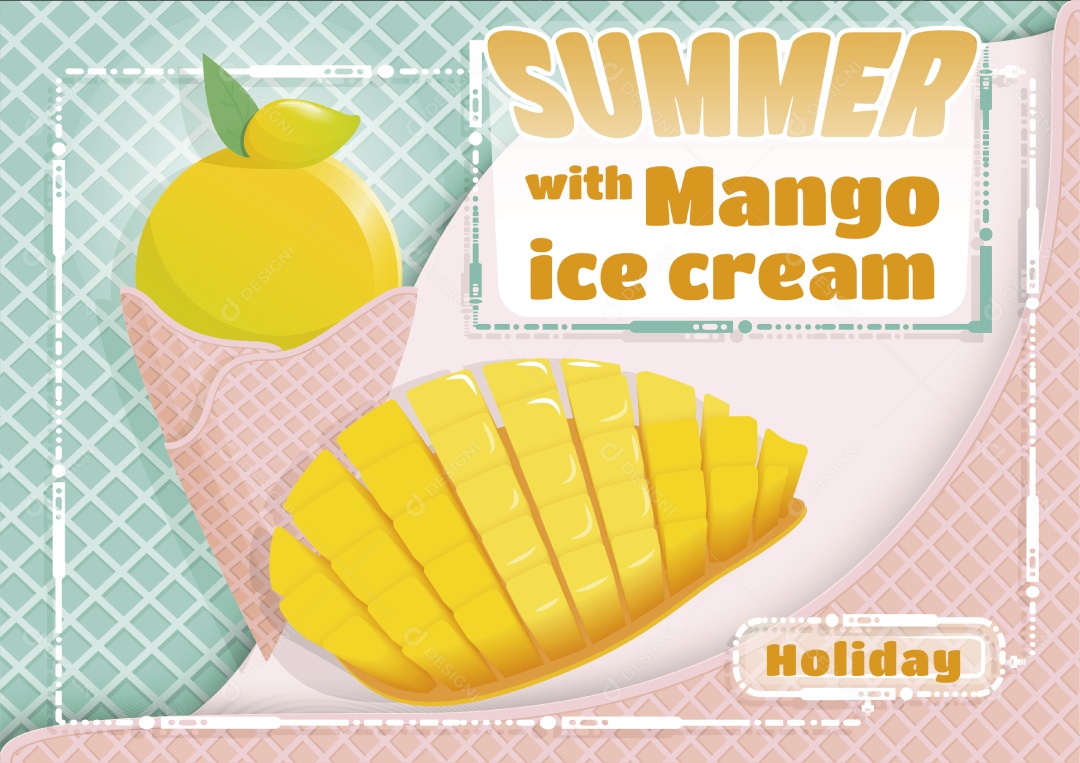Background Sorvete de Manga Ilustração Vetor EPS