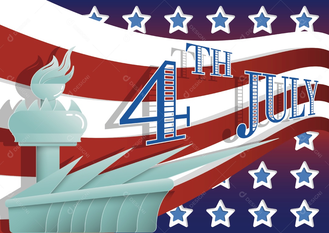 Background de 4 de Julho Ilustração Vetor EPS
