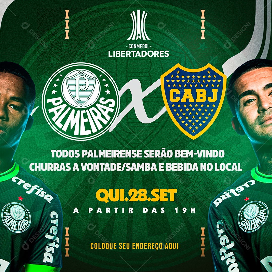 Libertadores Palmeiras MG x Boca Juniors Social Media PSD Editável