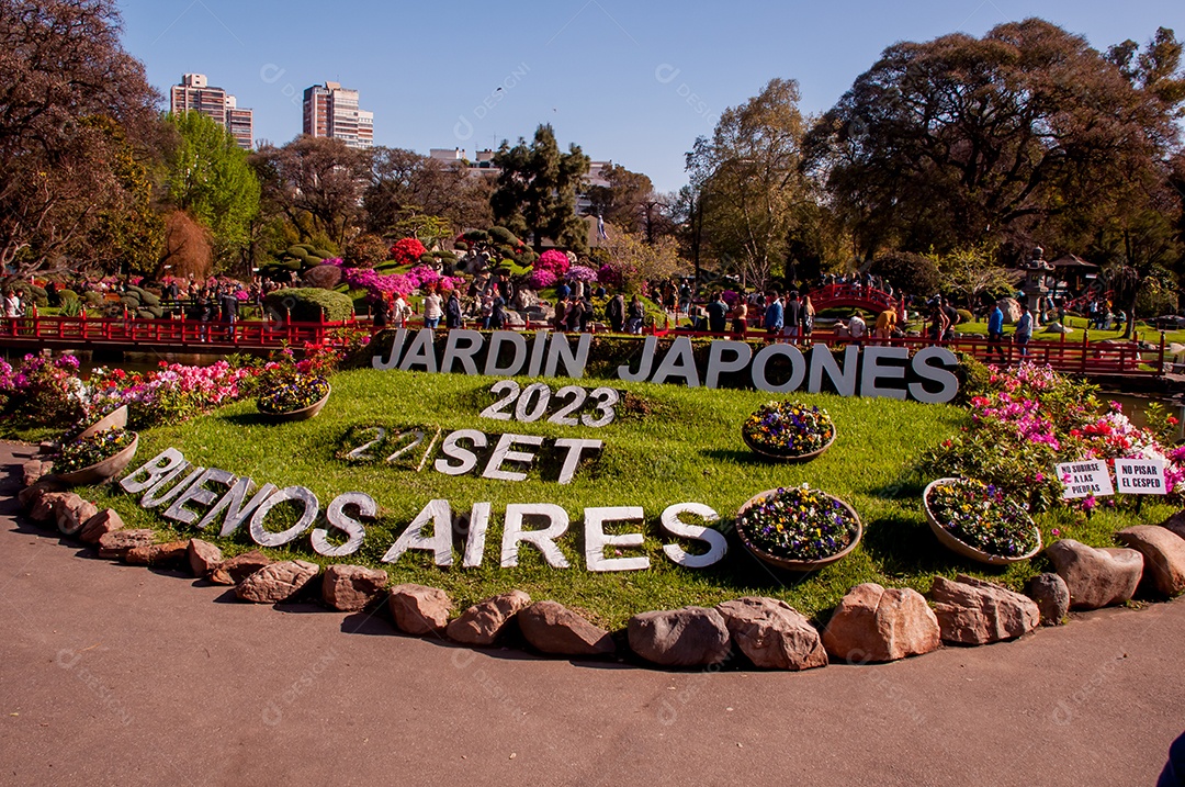 Sinal turístico de jardim japonês em Buenos Aires Argentina