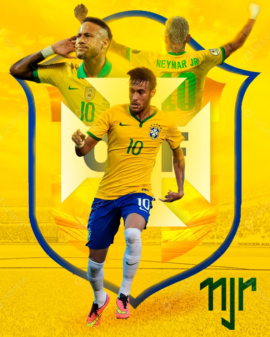 Flyer Feed Futebol Neymar Junior Brasil Social Media PSD Editável