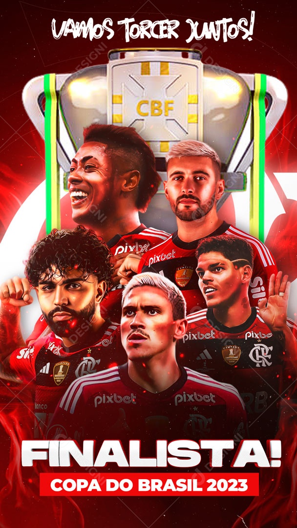 Social Media Flyer Story Finalistas Copa Do Brasil Flamengo PSD Editável