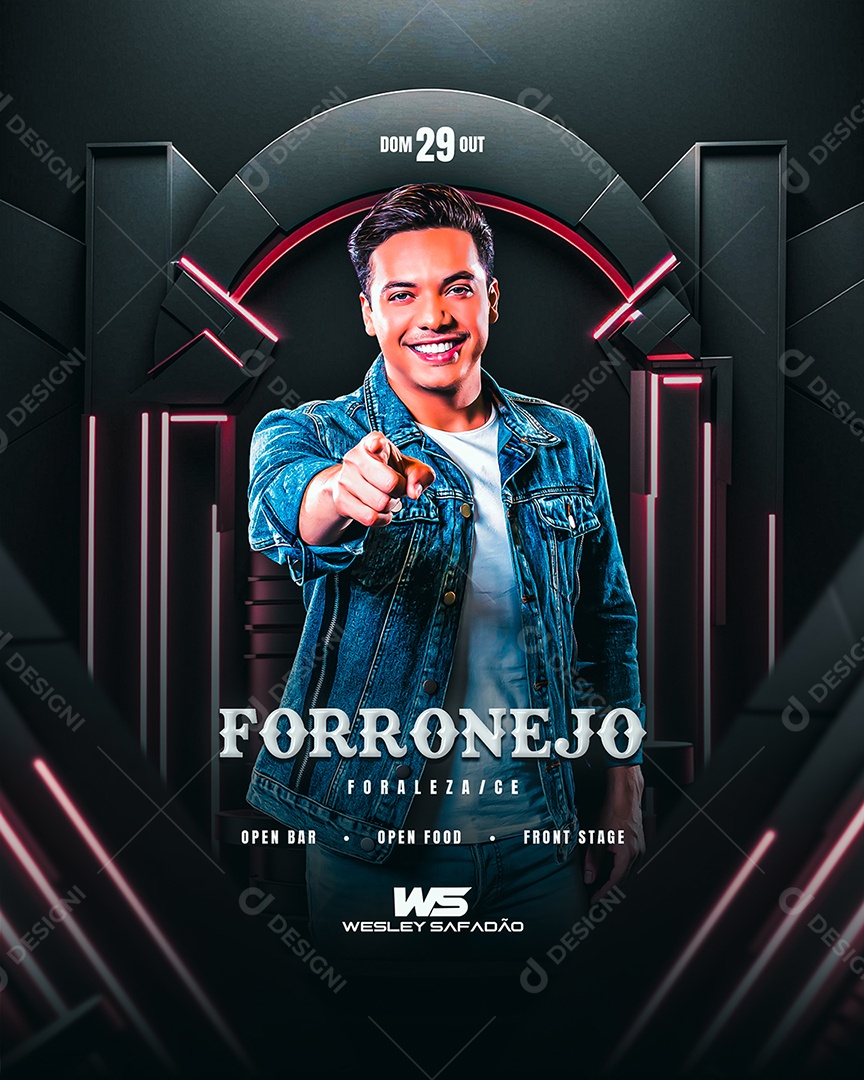 Social Media Flyer Forronejo Wesley Safadão PSD Editável