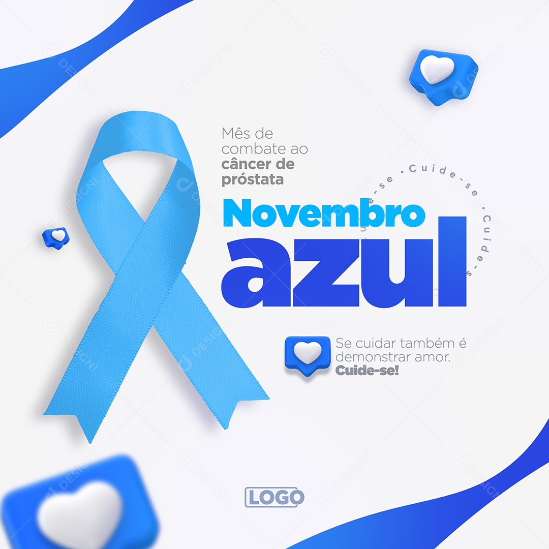 Feed Novembro Azul  Mês Combate ao Câncer de Próstata Social Media PSD Editável