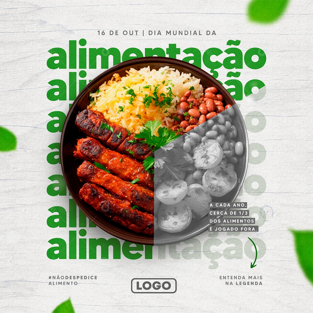 Dia Mundial da Alimentação 16 de Outubro Social Media PSD Editável