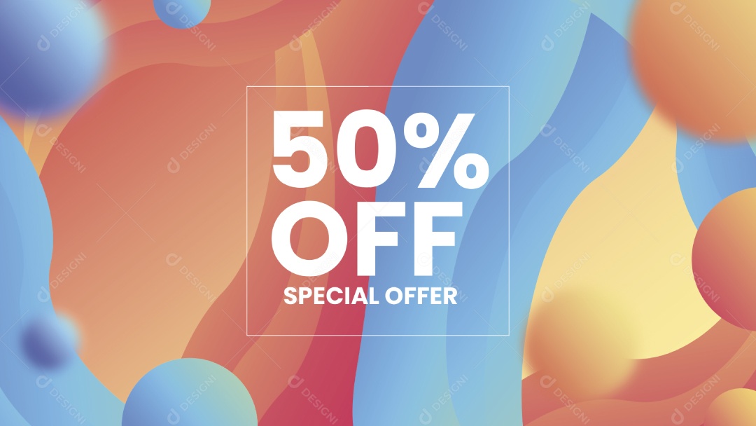 Background 50% de Desconto Ilustração Vetor EPS