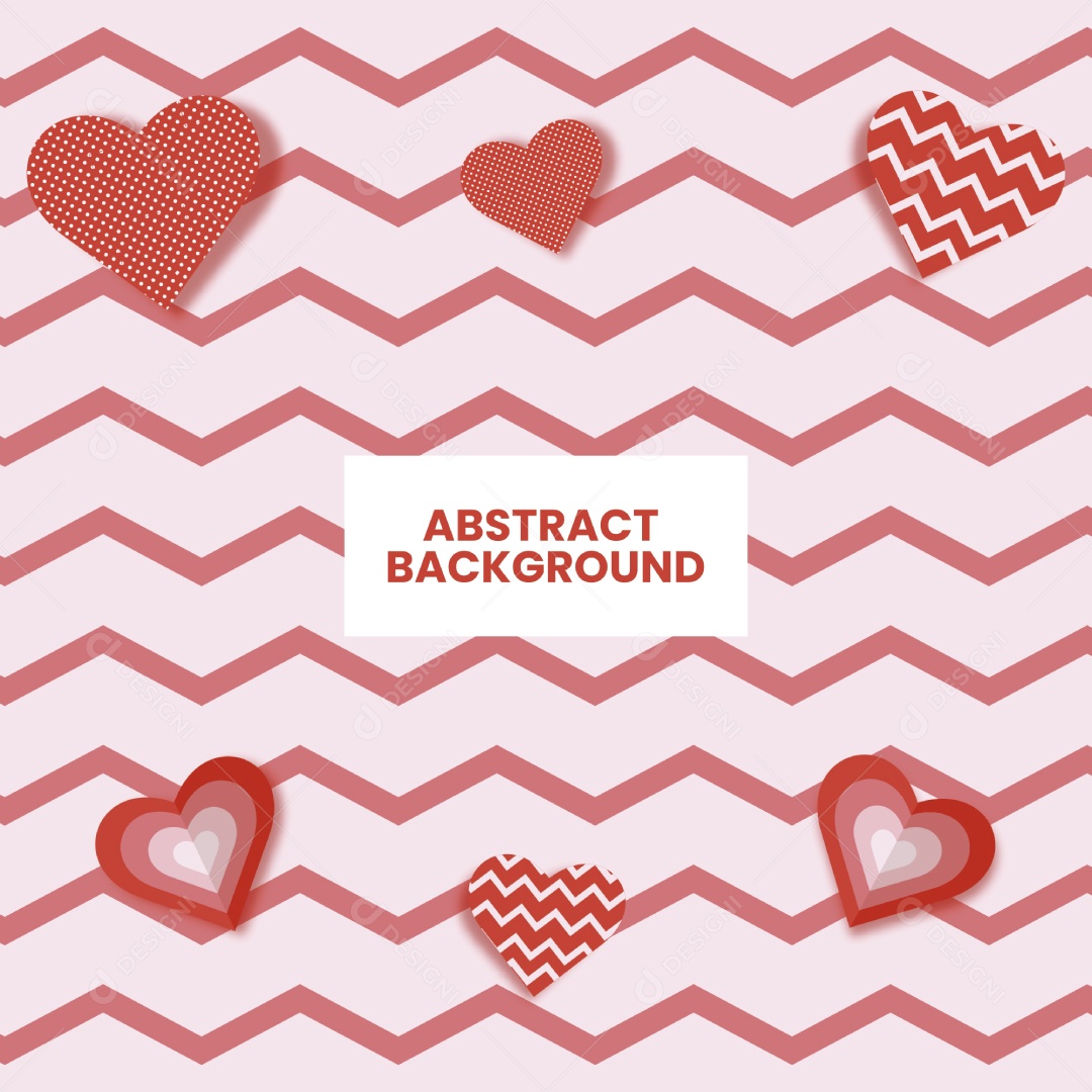 Background Abstrato de Corações Ilustração Vetor EPS