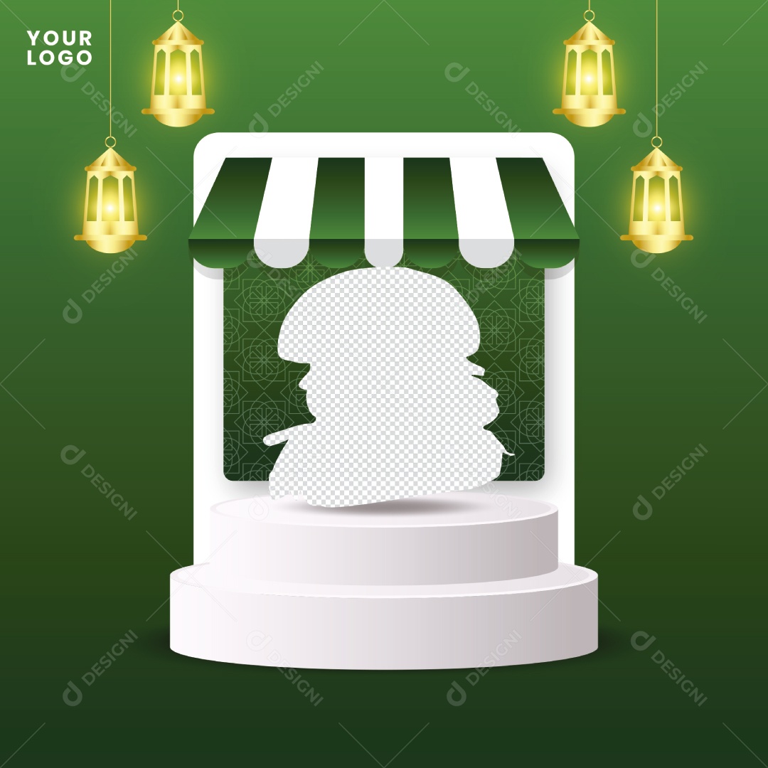 Modelo de Pódio Ilustração Vetor EPS Editável