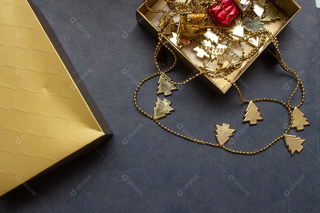 Caixa de presente e decoração natalino