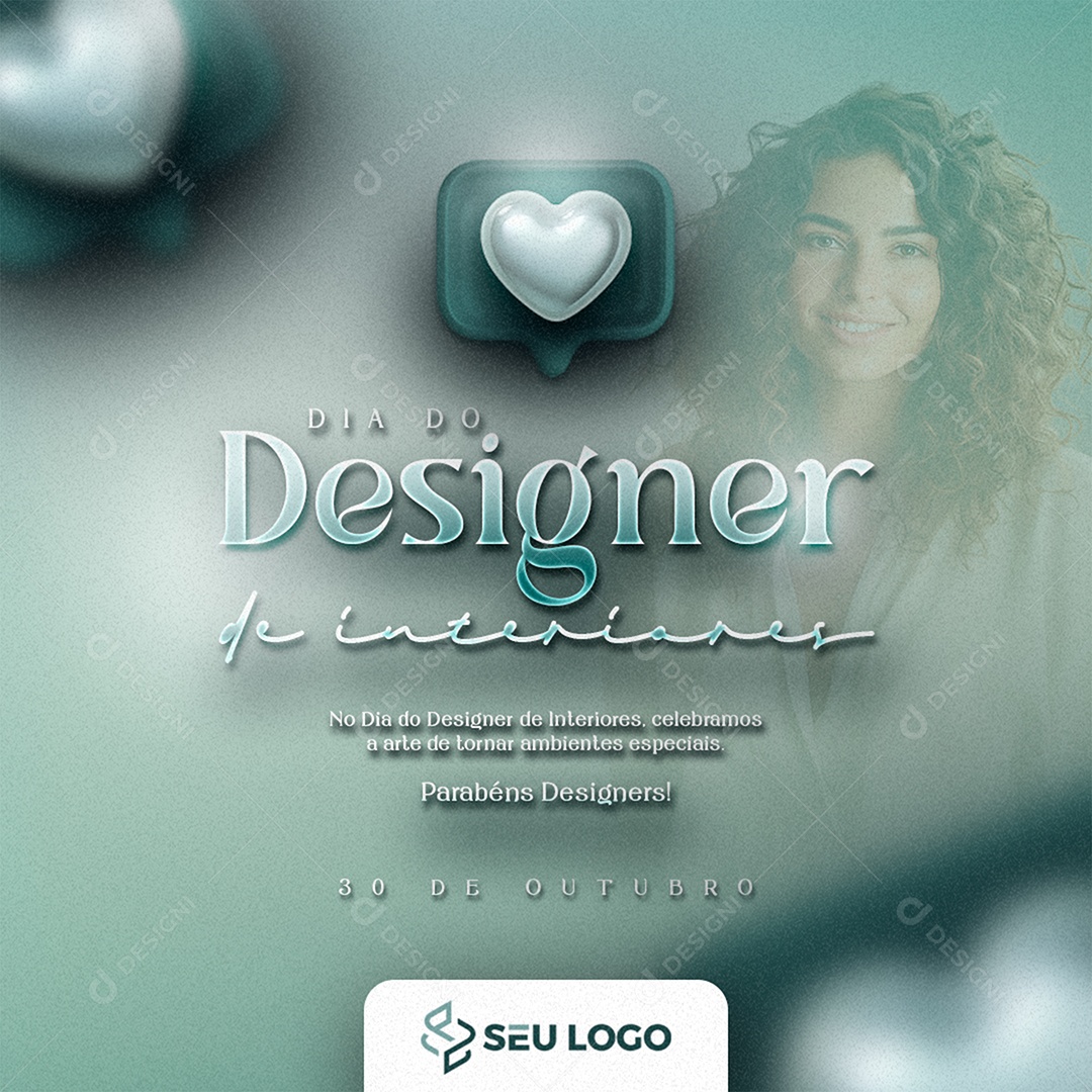 Social Media Dia do Designer de Interiores 30 de Outubro PSD Editável