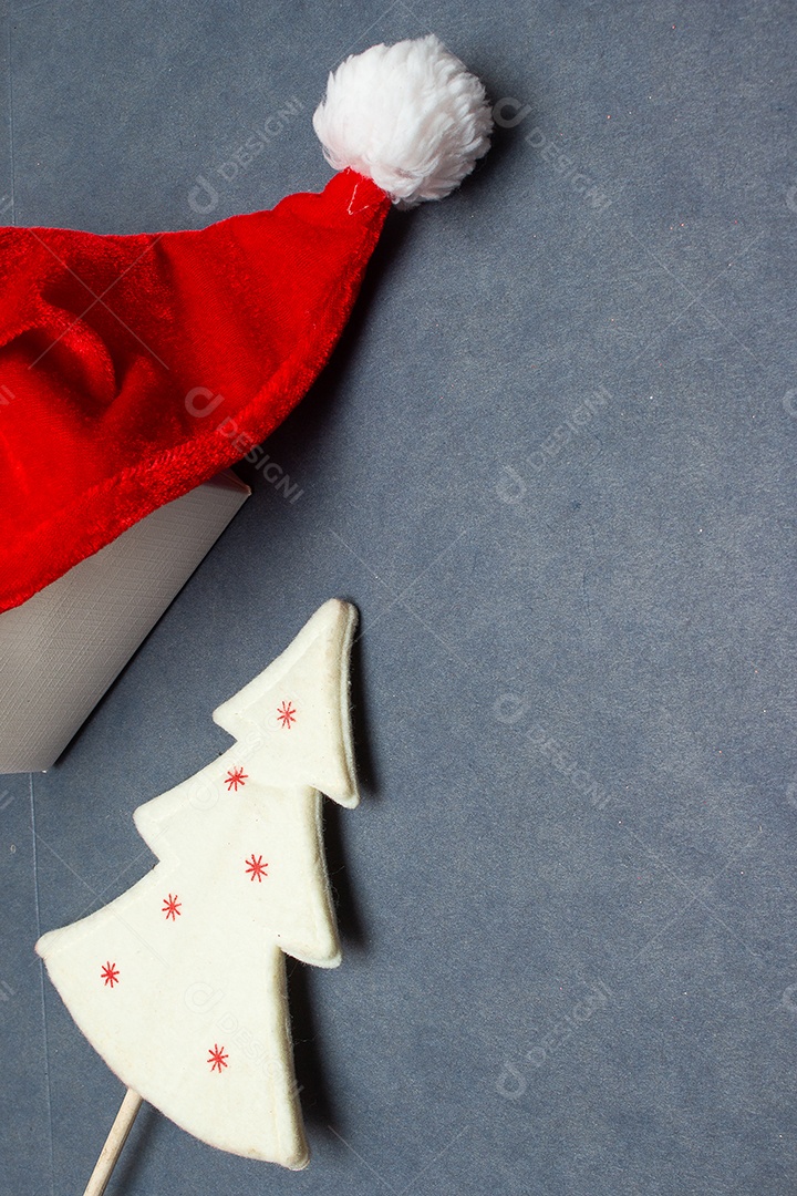 Santa hat with Christmas tree and ornaments