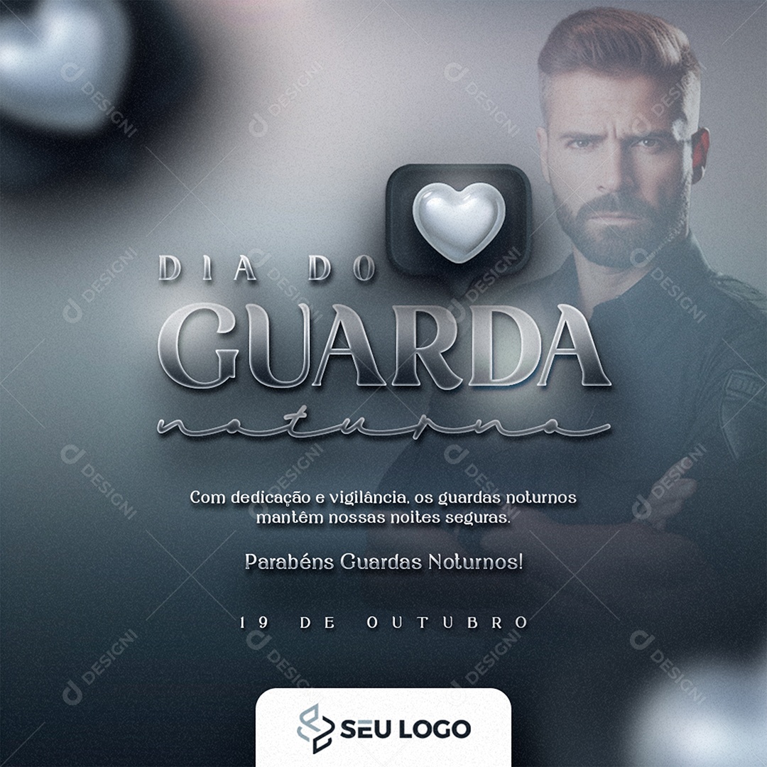 Social Media Dia do Guarda Noturno 19 de Outubro PSD Editável