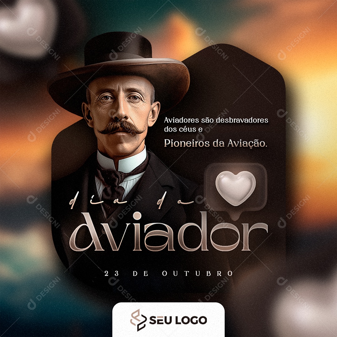 Dia do Aviador 23 de Outubro Social Media PSD Editável