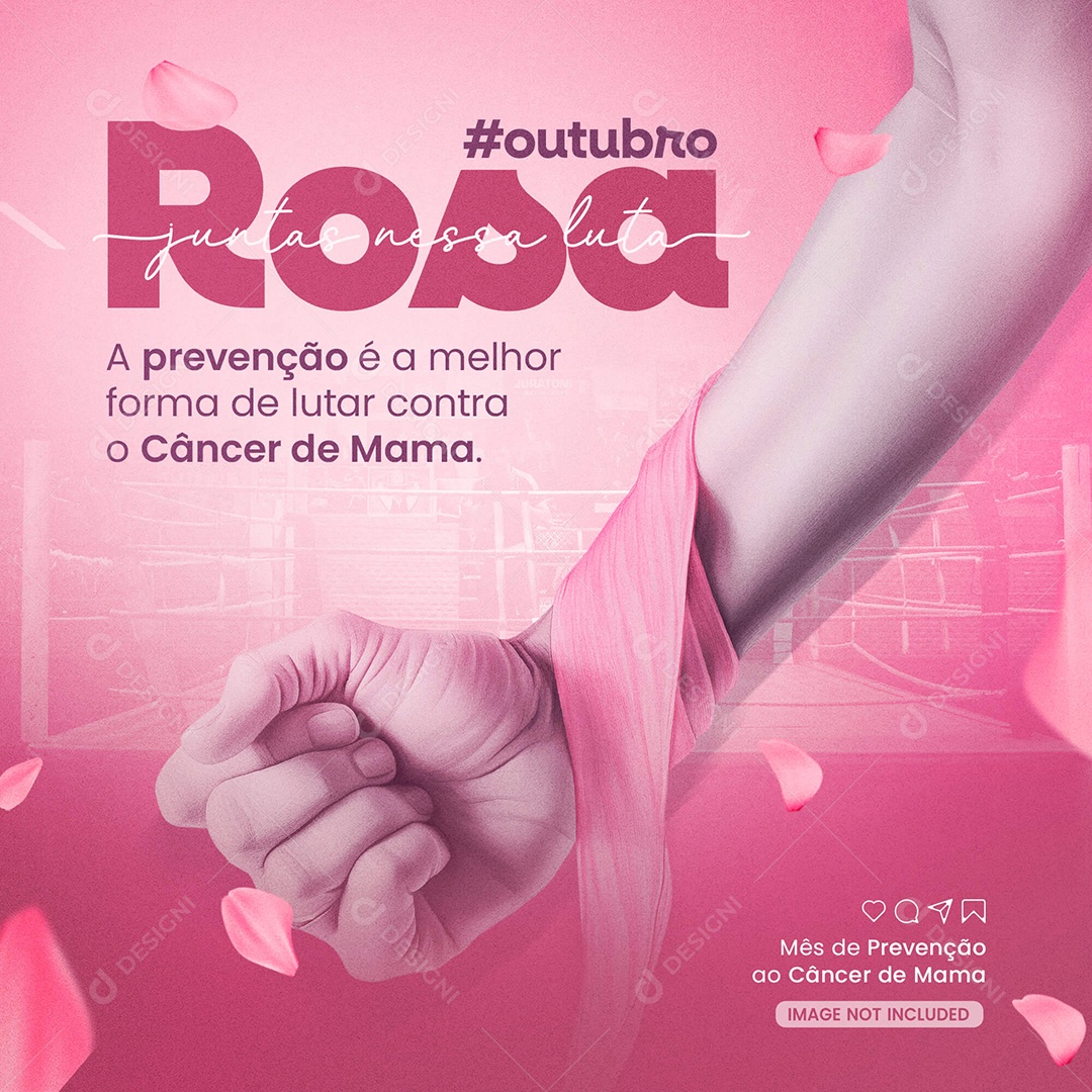 Social Media Outubro Rosa Juntas Nessa Luta PSD Editável