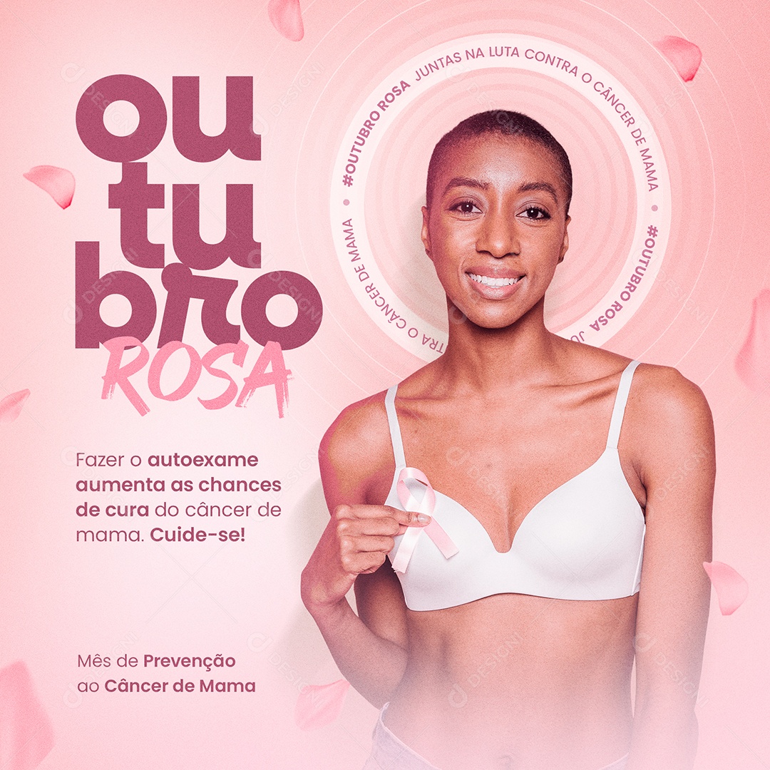 Social Media Outubro Rosa Aumenta as Chances De Cura PSD Editável