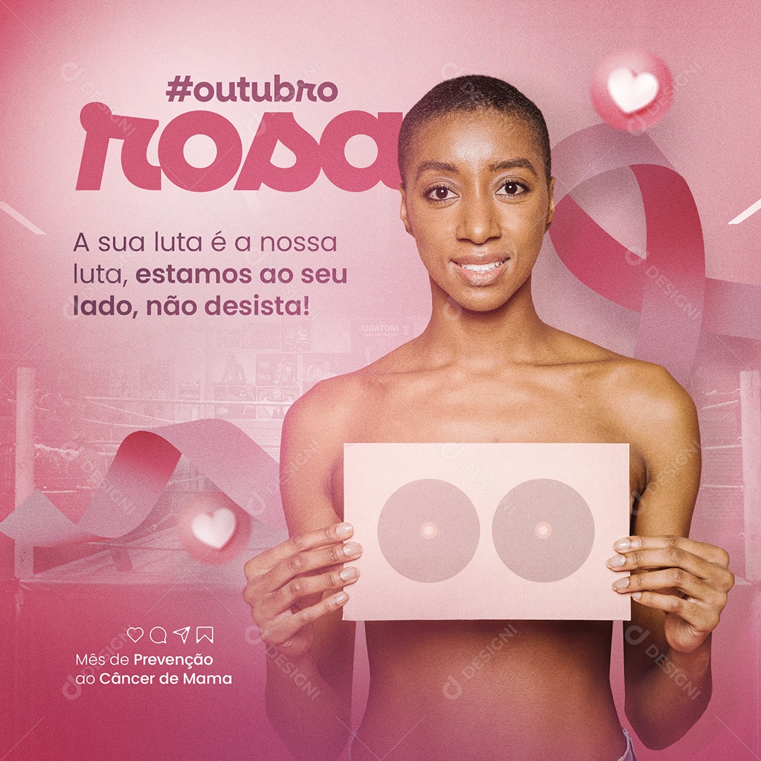 Social Media Estamos Ao Seu Lado Outubro Rosa PSD Editável