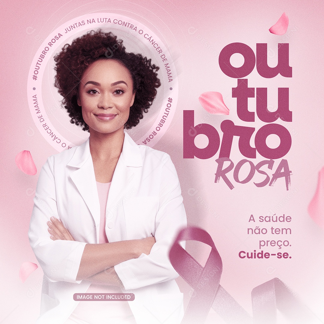 Outubro Rosa A Saúde Não Tem Preço Social Media PSD Editável