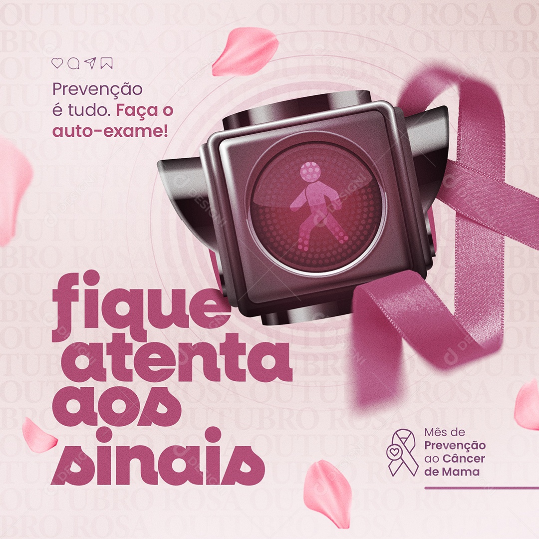 Social Media Prevenção é Tudo Outubro Rosa PSD Editável