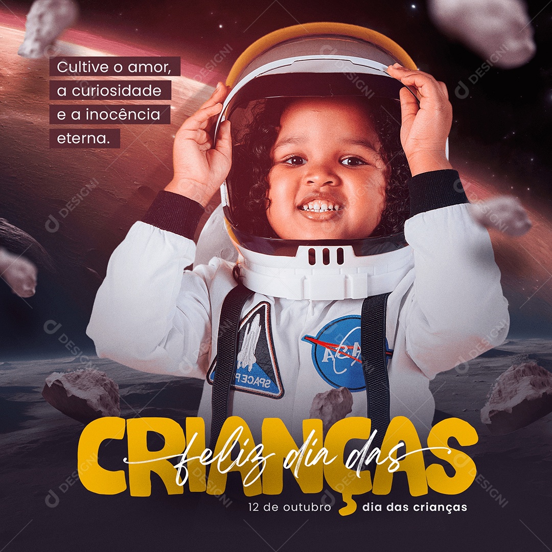 Social Media Cultive o Amor Feliz Dia Das Crianças PSD Editável