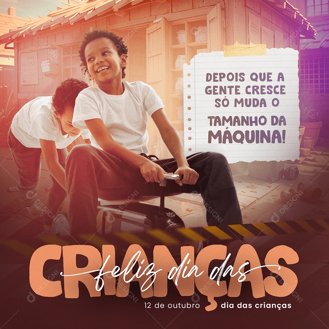 Feliz Dia Das Crianças Tamanho Da Máquina Social Media PSD Editável