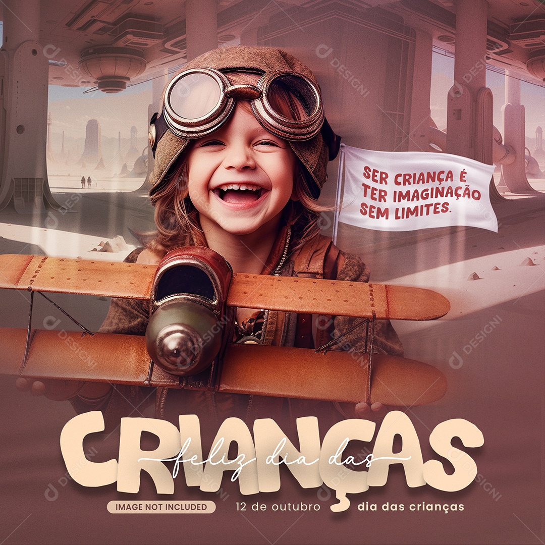 Social Media Imaginação Sem Limites Feliz Dia Das Crianças PSD Editável