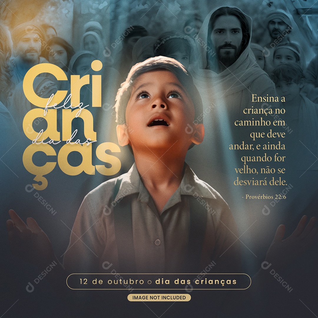 Ensina a Criança Feliz Dia Das Crianças Social Media PSD Editável