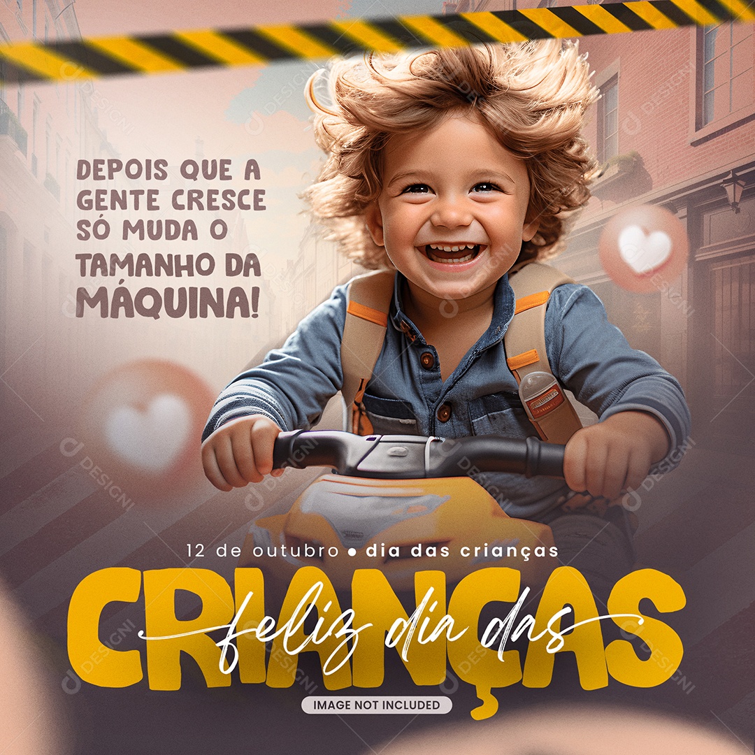 Social Media Tamanho Da Máquina Dia Das Crianças PSD Editável