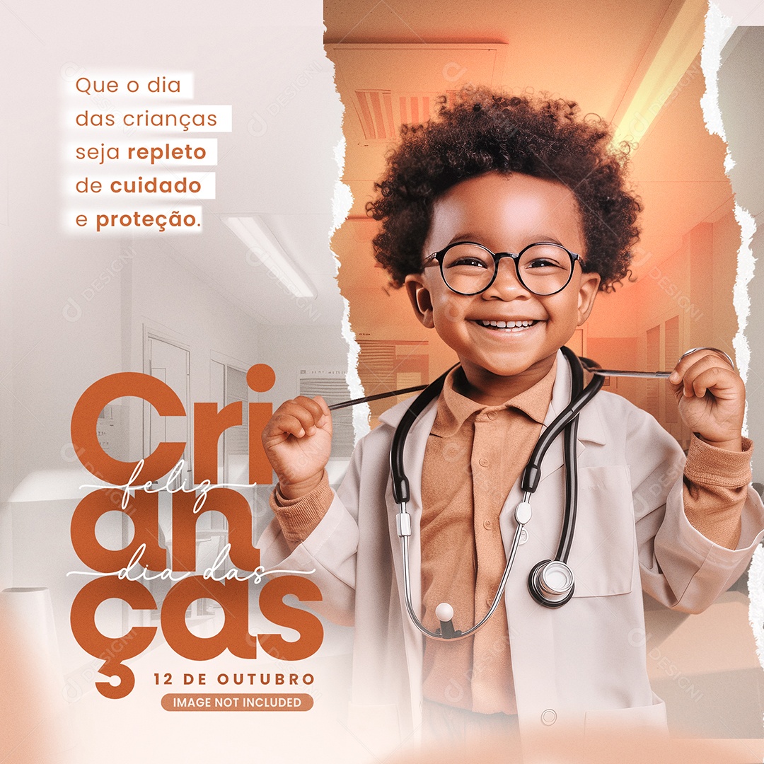 Social Media Cuidado e Proteção Feliz Dia Das Crianças PSD Editável