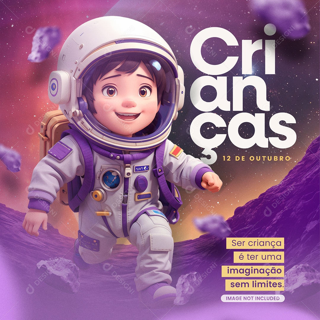 Imaginção Sem Limites Dia Das Crianças Social Media PSD Editável