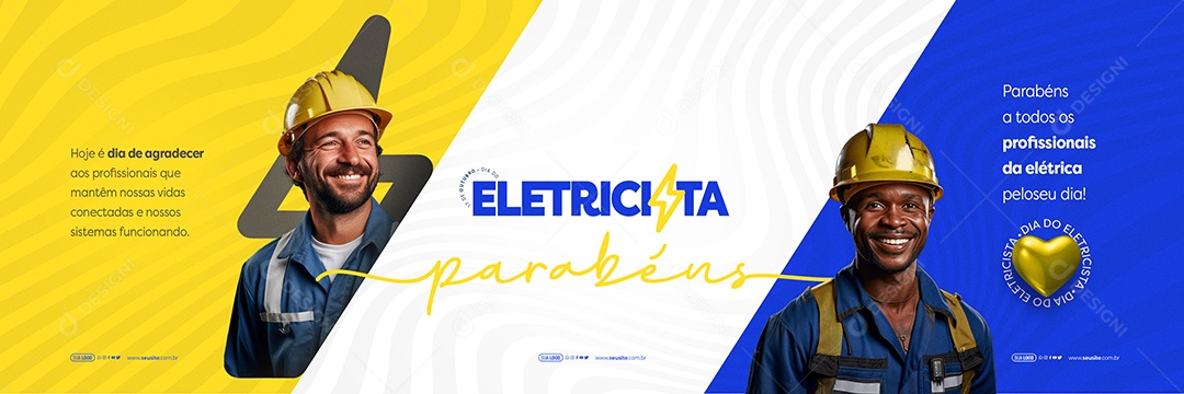 Carrossel Dia do Eletricista Parabéns a Todos os Profissionais 17 de Outubro Social Media PSD Editável