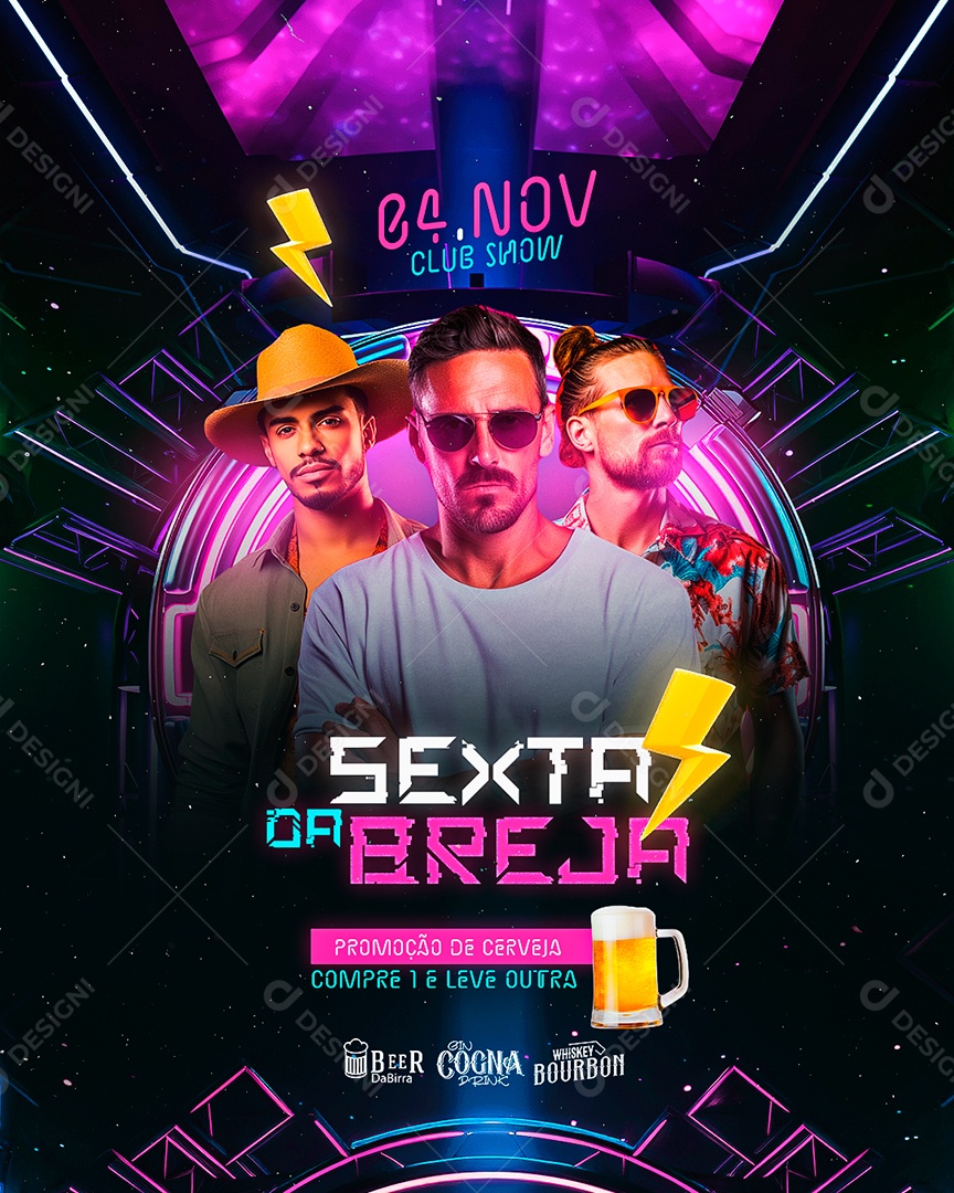 Flyer Club Show Sexta Da Breja Promoção De Cerveja Social Media PSD Editável