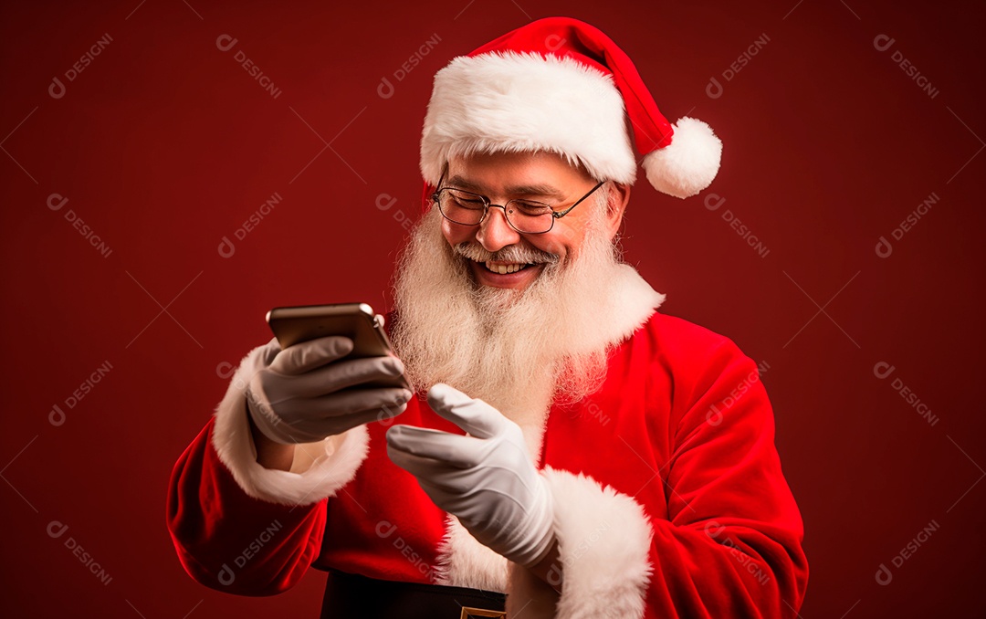 Papai Noel sobre fundo isolado