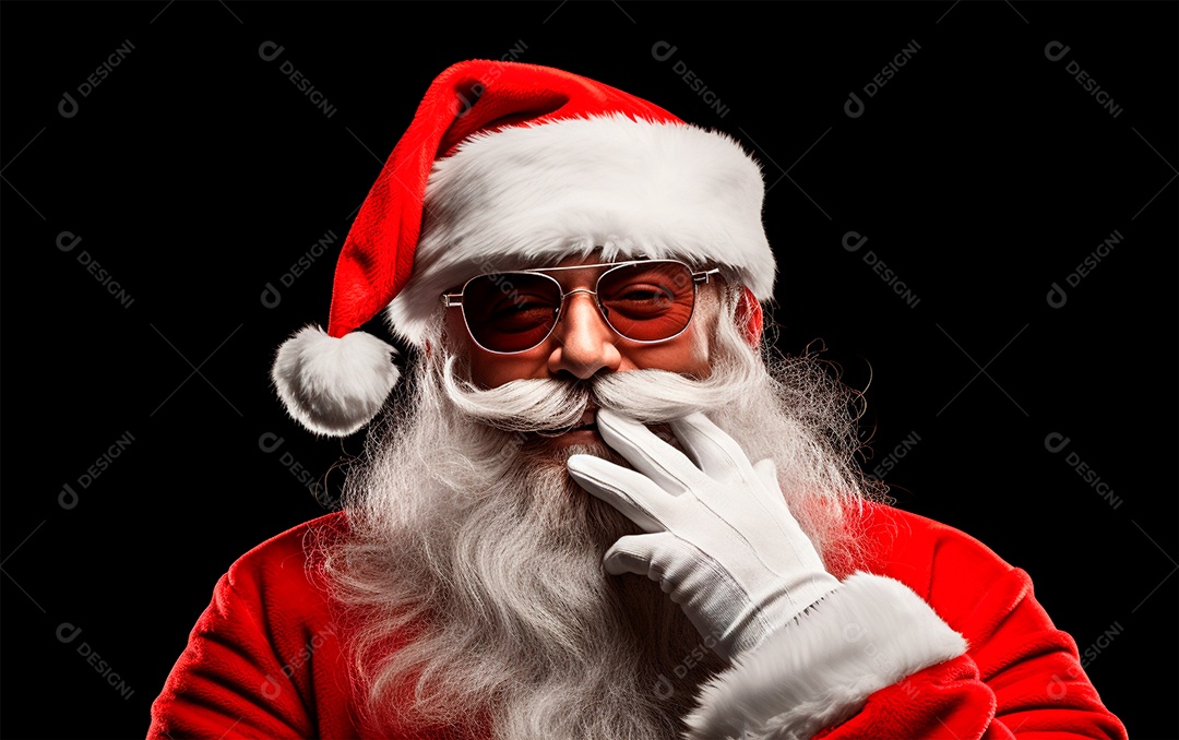 Papai Noel sobre fundo desfocado