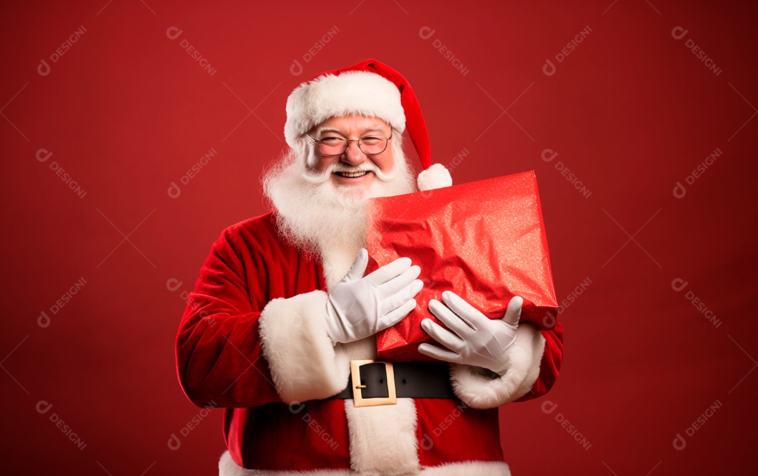 Papai Noel sobre fundo desfocado