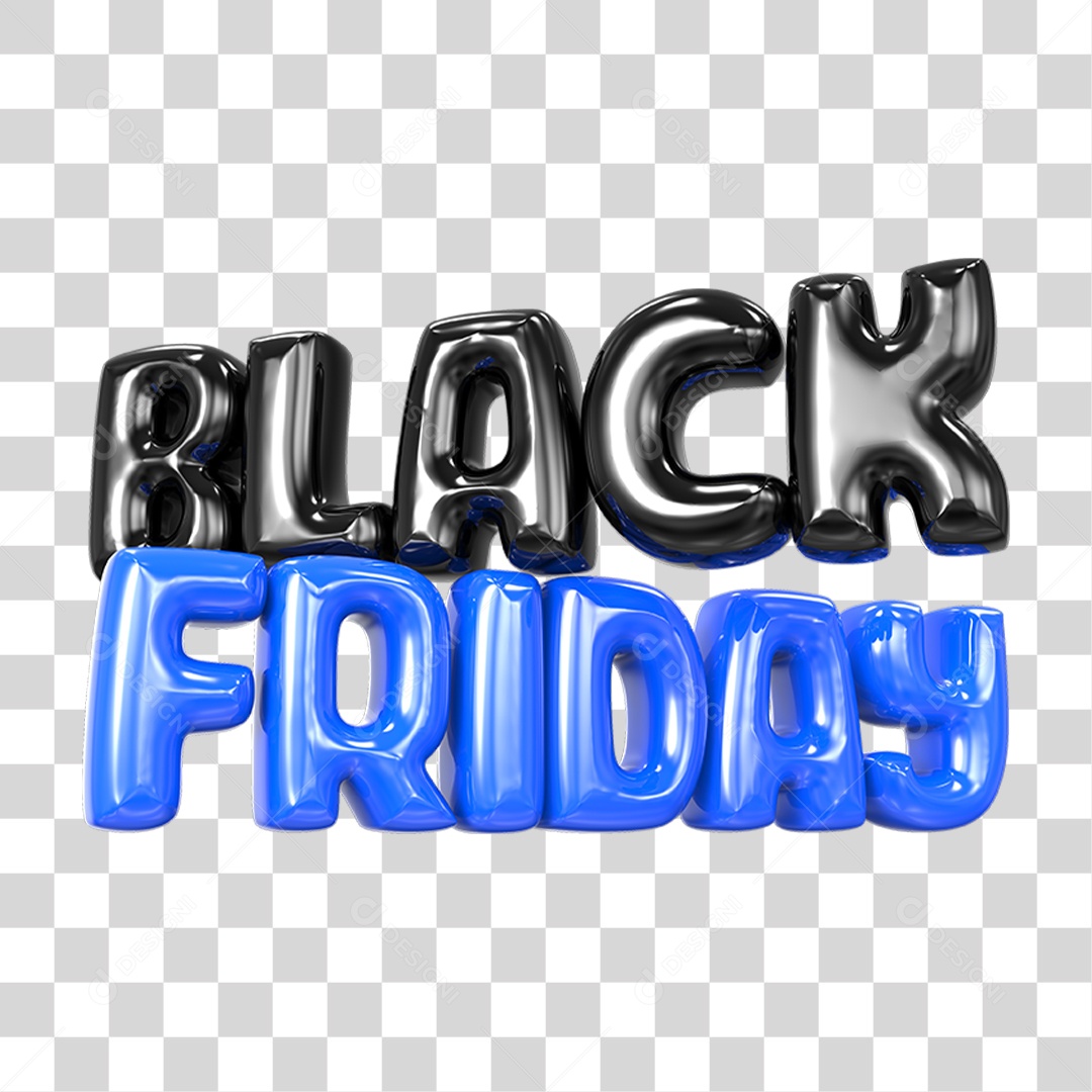 Black Friday Selo 3D para Composição PNG Transparente