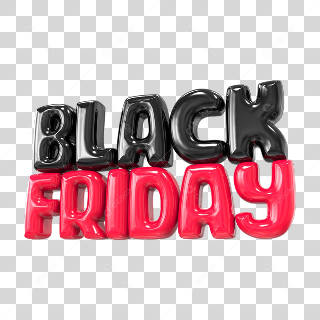 Black Friday Selo 3D para Composição PNG Transparente