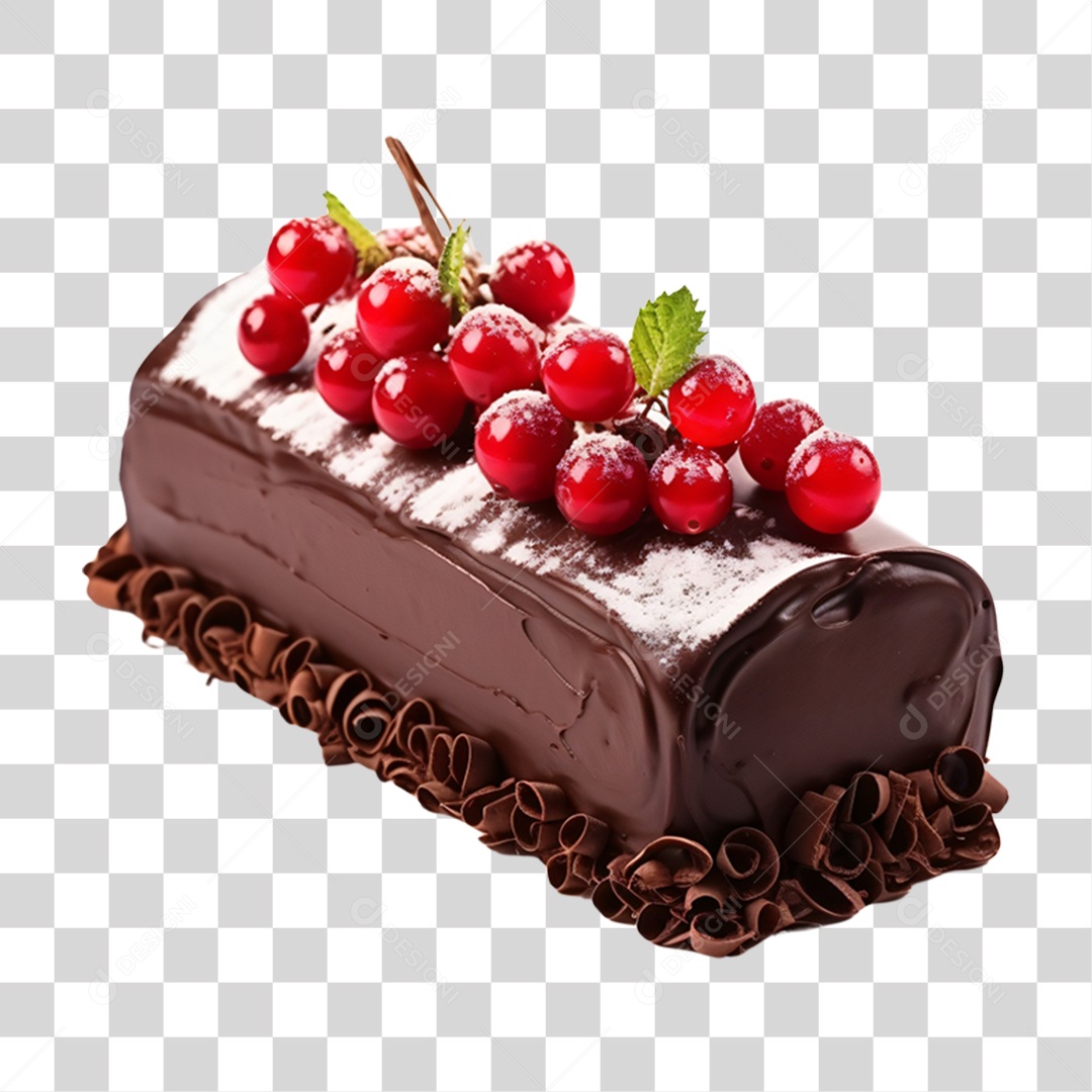 Bolo de Chocolate com Cereja PNG Transparente