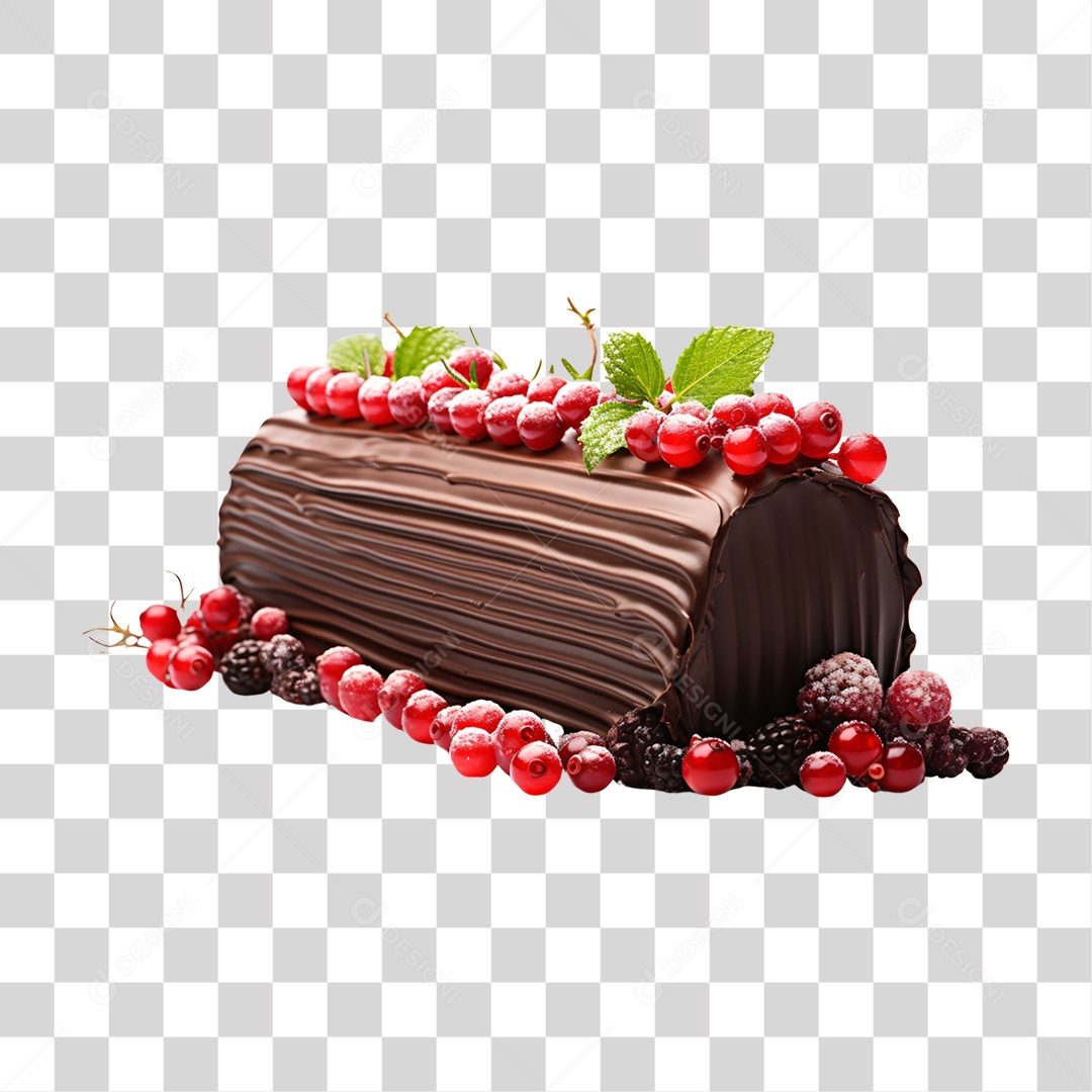 Bolo de Chocolate com Cereja PNG Transparente