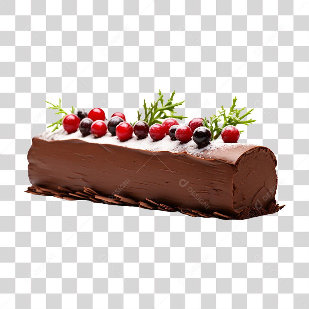 Bolo de Chocolate com Cereja PNG Transparente