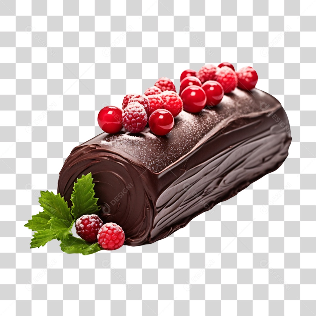 Bolo de Chocolate com Cereja PNG Transparente
