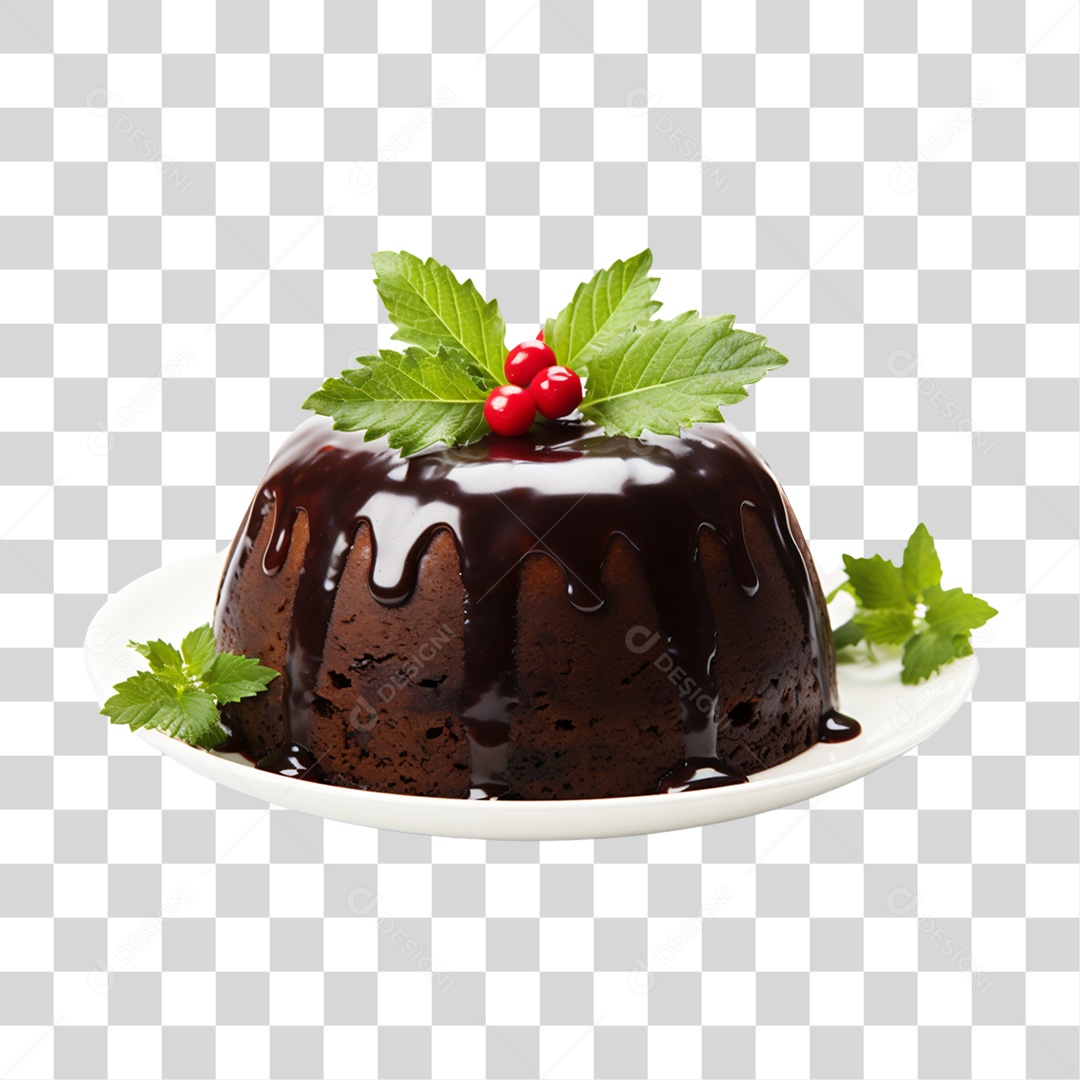 Pudim Decorado Para o Natal PNG Transparente