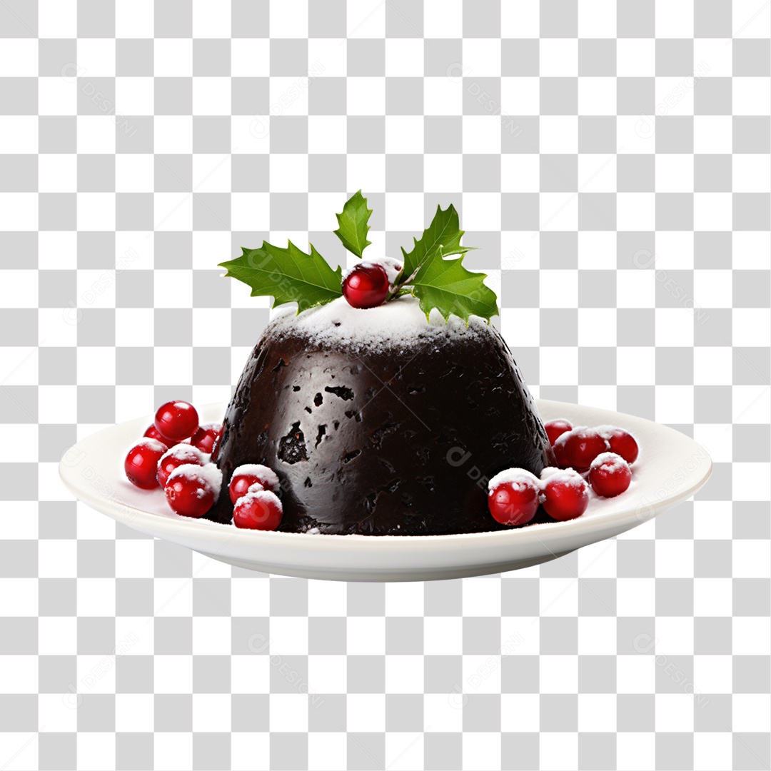 Pudim Decorado Para o Natal PNG Transparente