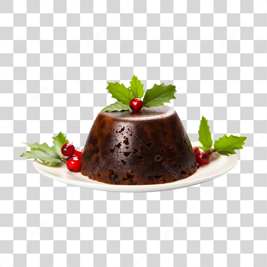 Pudim Decorado Para o Natal PNG Transparente