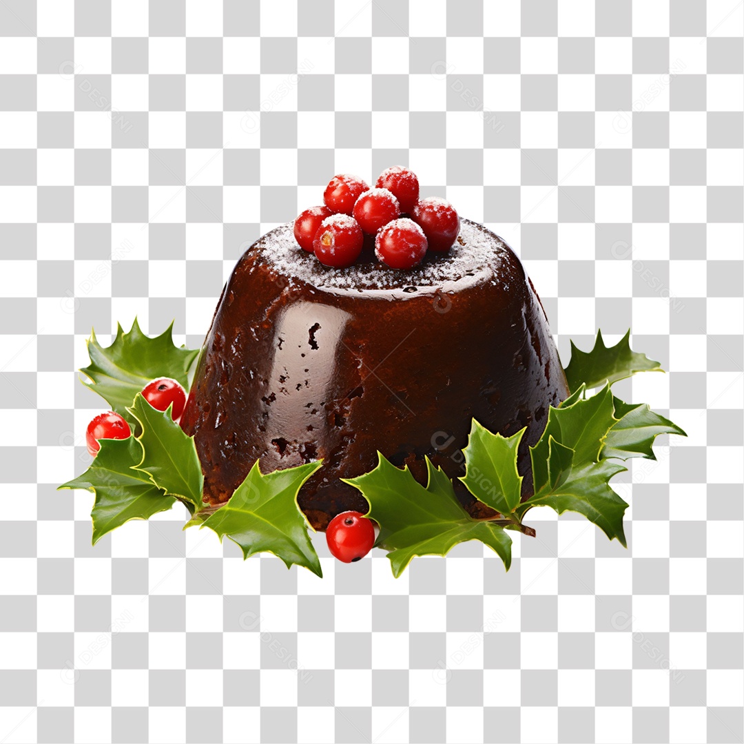 Pudim Decorado Para o Natal PNG Transparente