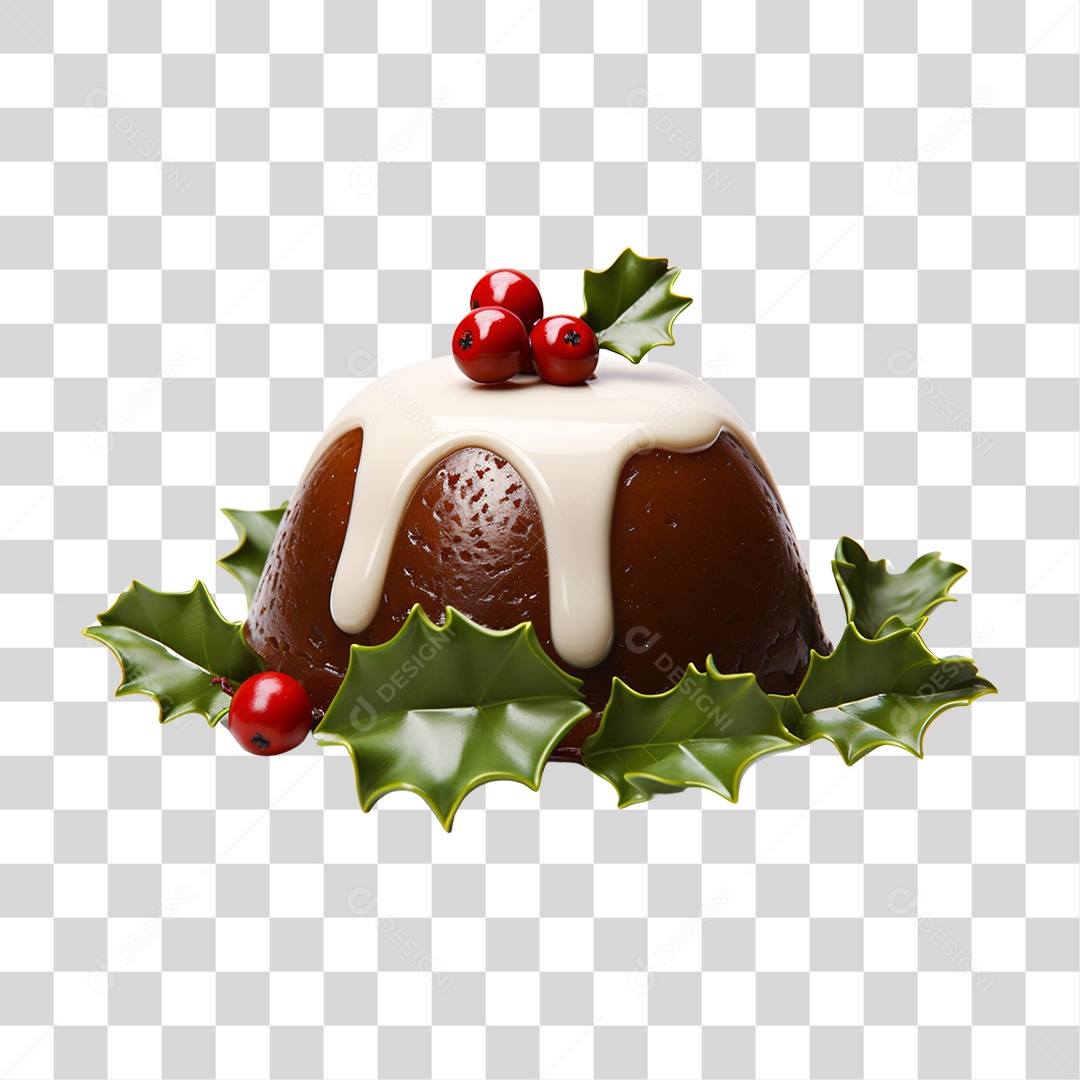 Pudim Decorado Para o Natal PNG Transparente