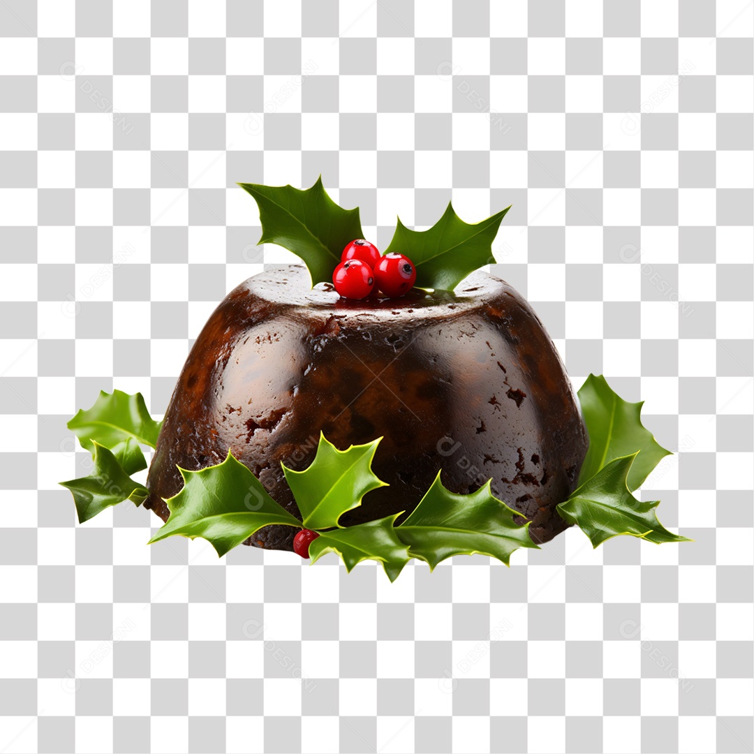 Pudim Decorado Para o Natal PNG Transparente