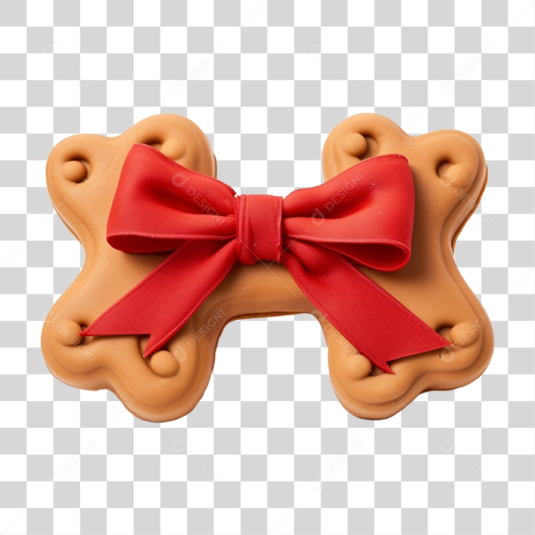 Biscoito Natalino com Fita Vermelha PNG Transparente