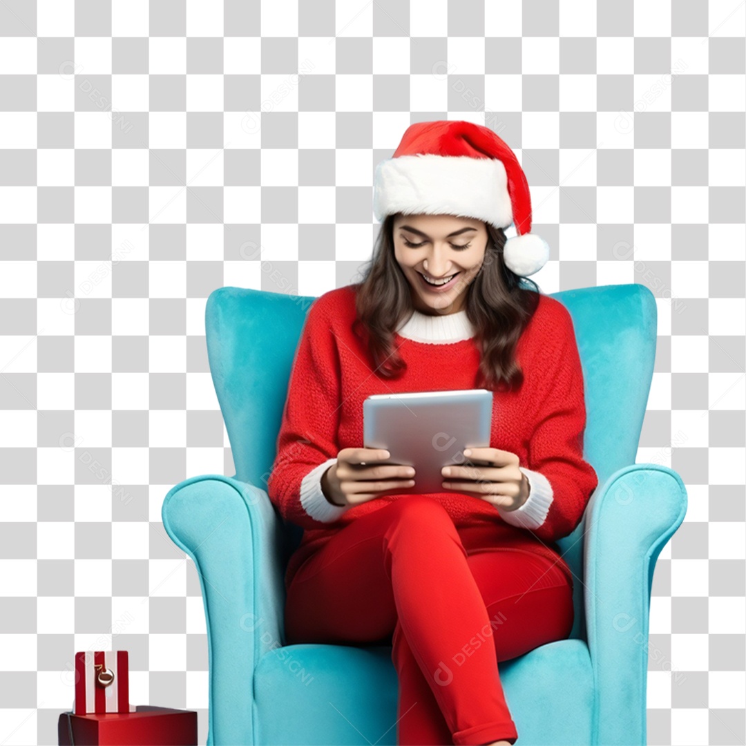 Mulher Vestida Para o Natal PNG Transparente