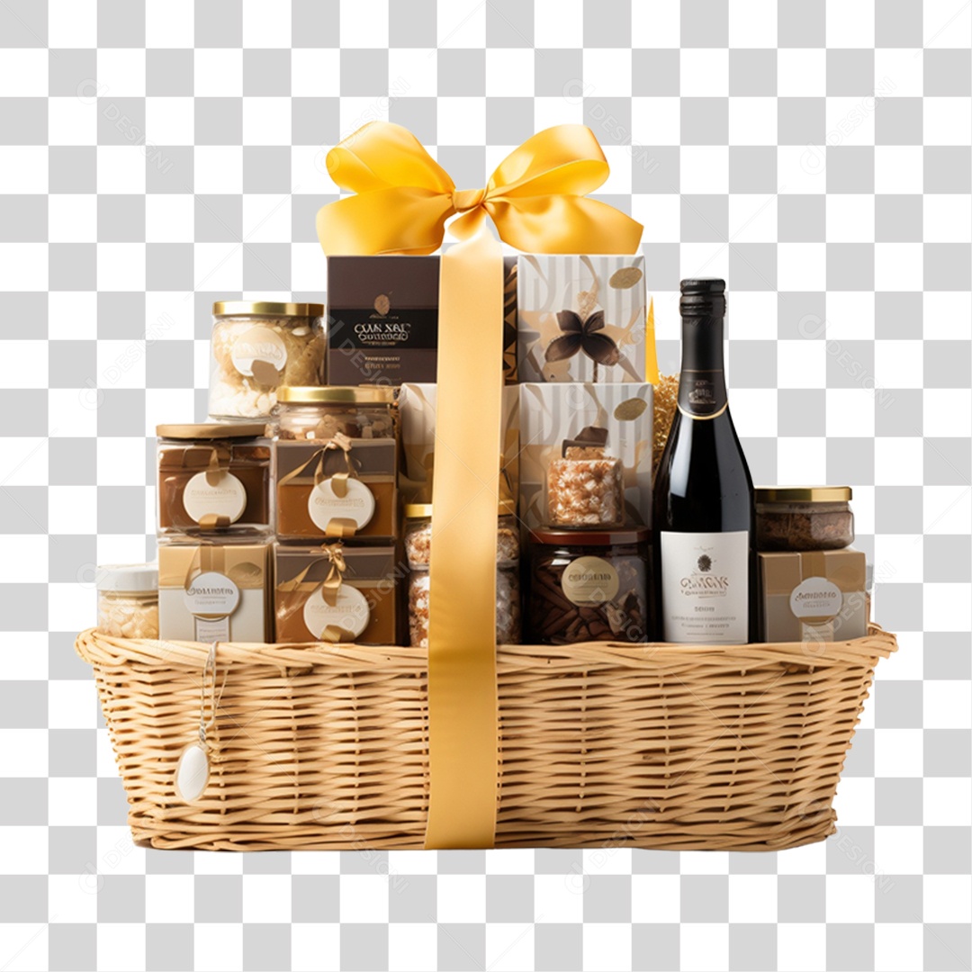 Christmas Basket Full of Gifts Transparent PNG