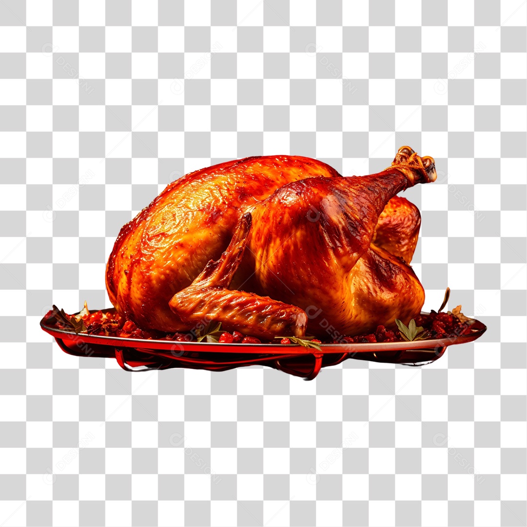 Frango Assado Para Comemoração de Natal PNG Transparente
